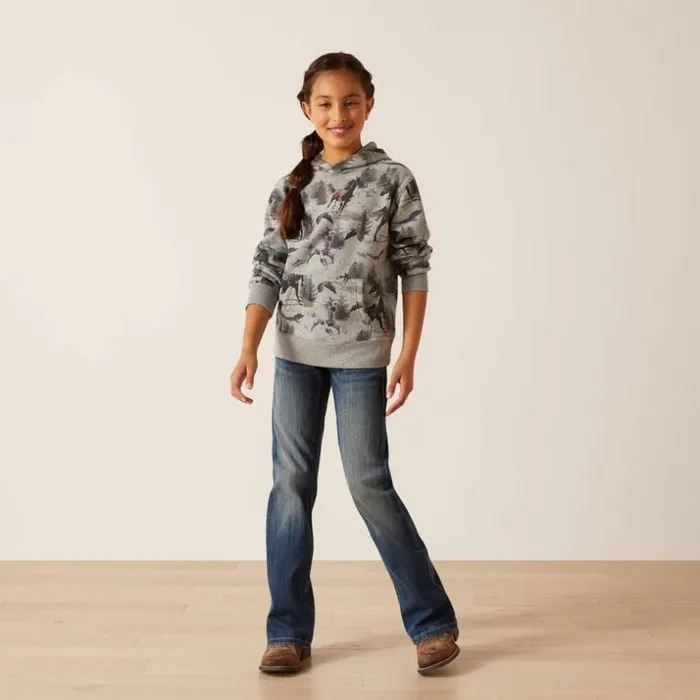 Sweatshirts and Hoodies Kids Ariat Misty Horse Hoodie Heather Grey Sweatshirts and Hoodies Kids Ariat Misty Horse Hoodie Heather Grey