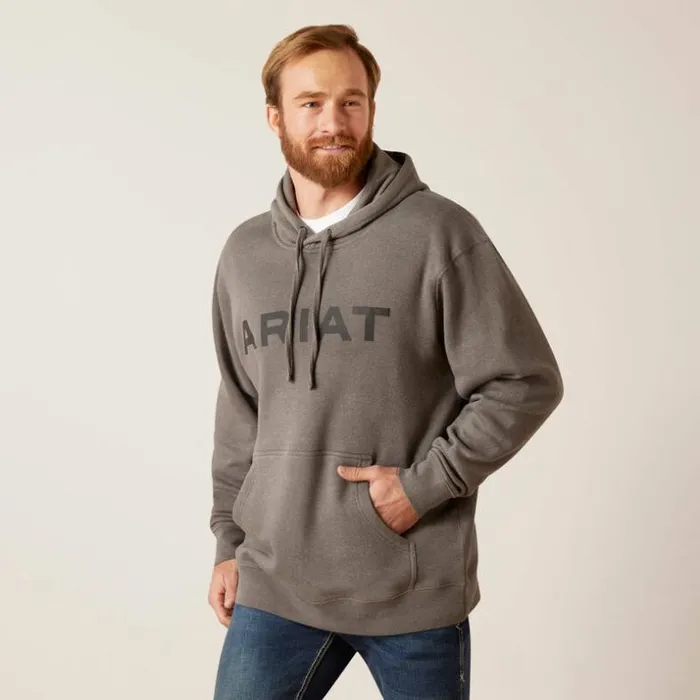 Sweatshirts and Hoodies Men Ariat Ariat Logo Hoodie Grey Heather