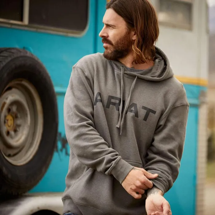 Sweatshirts and Hoodies Men Ariat Ariat Logo Hoodie Grey Heather Sweatshirts and Hoodies Men Ariat Ariat Logo Hoodie Grey Heather