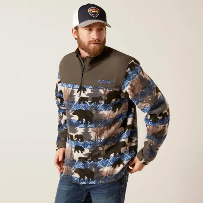 Sweatshirts and Hoodies Men Ariat Basis 20 14 Zip Sweatshirt Grey Heather