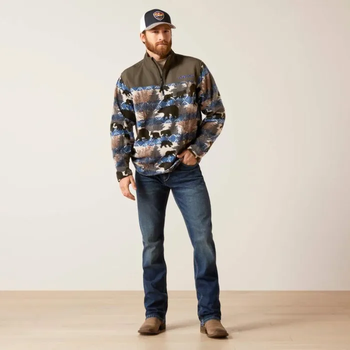 Sweatshirts and Hoodies Men Ariat Basis 20 14 Zip Sweatshirt Grey Heather