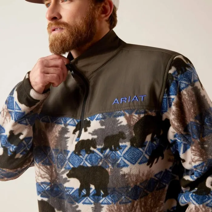 Sweatshirts and Hoodies Men Ariat Basis 20 14 Zip Sweatshirt Grey Heather