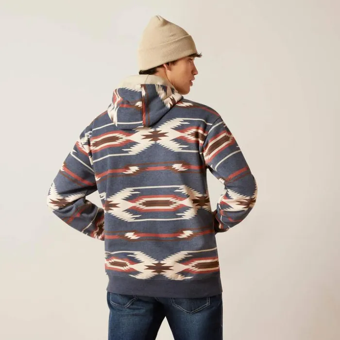 Sweatshirts and Hoodies Men Ariat Printed Chimayo Hoodie Navy Sweatshirts and Hoodies Men Ariat Printed Chimayo Hoodie Navy