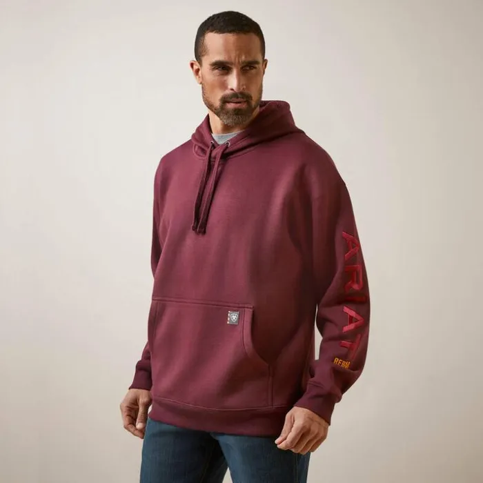 Sweatshirts and Hoodies Men Ariat Rebar Graphic Hoodie Malbec Grey