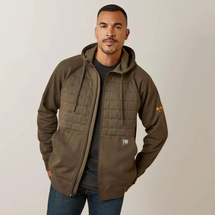 Sweatshirts and Hoodies Men Ariat Rebar Regulator Full Zip Hoodie Wren