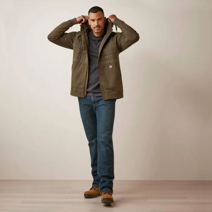 Sweatshirts and Hoodies Men Ariat Rebar Regulator Full Zip Hoodie Wren