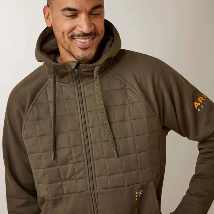 Sweatshirts and Hoodies Men Ariat Rebar Regulator Full Zip Hoodie Wren