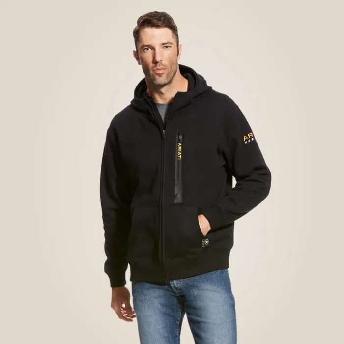 Sweatshirts and Hoodies Men Ariat Rebar Workman Full Zip Hoodie Black