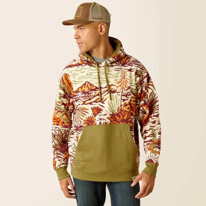 Sweatshirts and Hoodies Men Ariat Sendero Desert Print Hoodie Multi