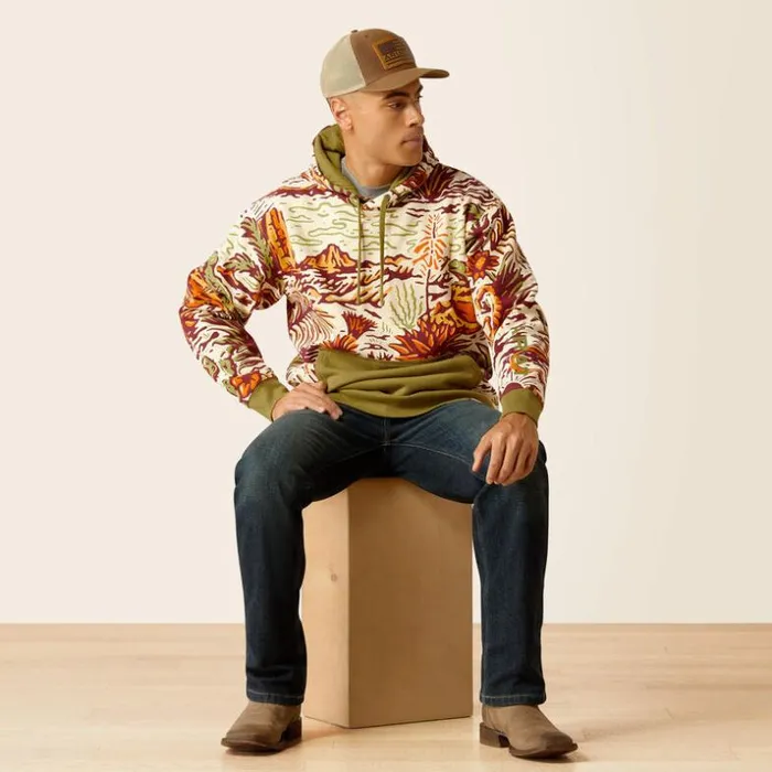 Sweatshirts and Hoodies Men Ariat Sendero Desert Print Hoodie Multi Sweatshirts and Hoodies Men Ariat Sendero Desert Print Hoodie Multi