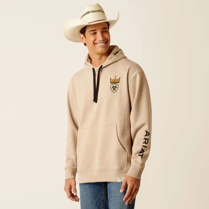 Sweatshirts and Hoodies Men Ariat Sendero King Cow Hoodie Off White