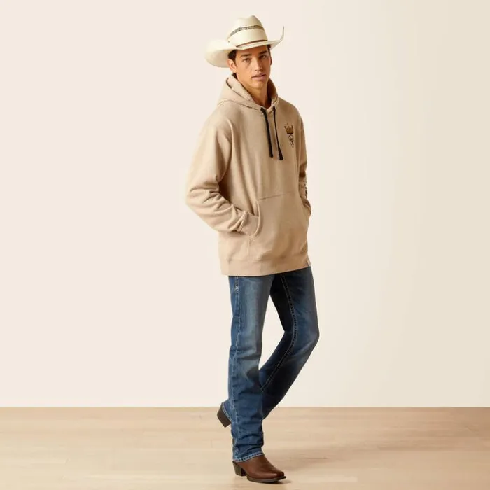 Sweatshirts and Hoodies Men Ariat Sendero King Cow Hoodie Off White
