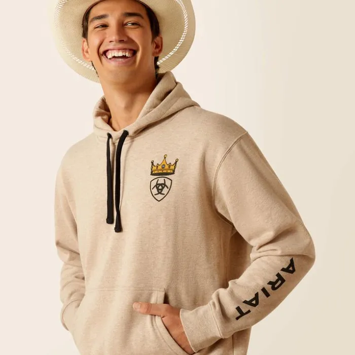 Sweatshirts and Hoodies Men Ariat Sendero King Cow Hoodie Off White