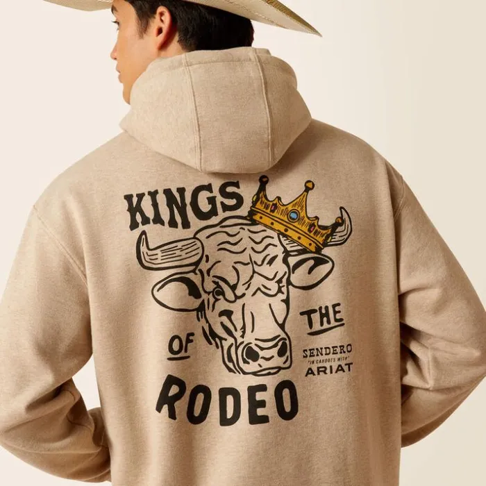 Sweatshirts and Hoodies Men Ariat Sendero King Cow Hoodie Off White