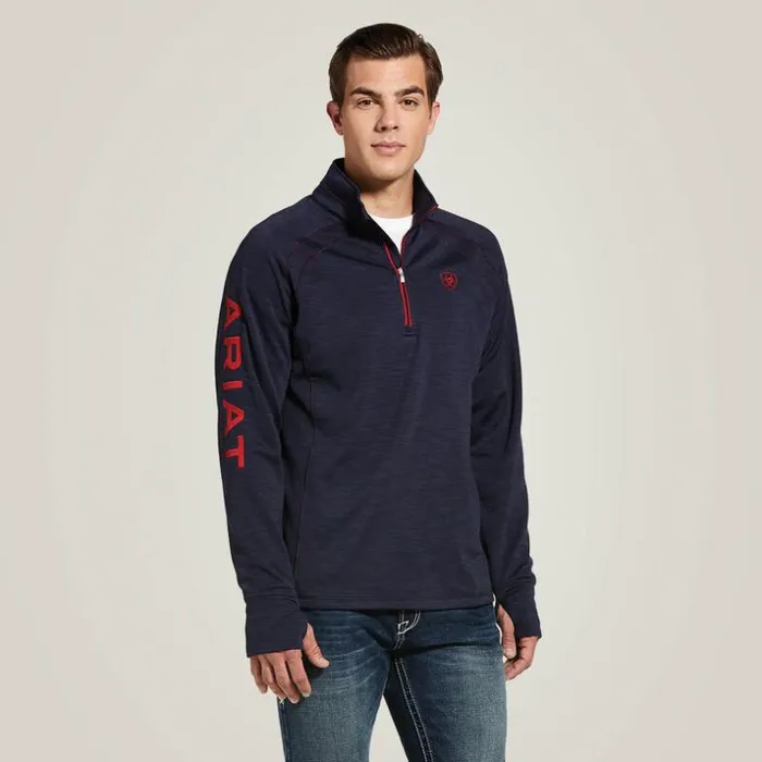 Sweatshirts and Hoodies Men Ariat Tek Team 12 Zip Sweatshirt Navy Heather