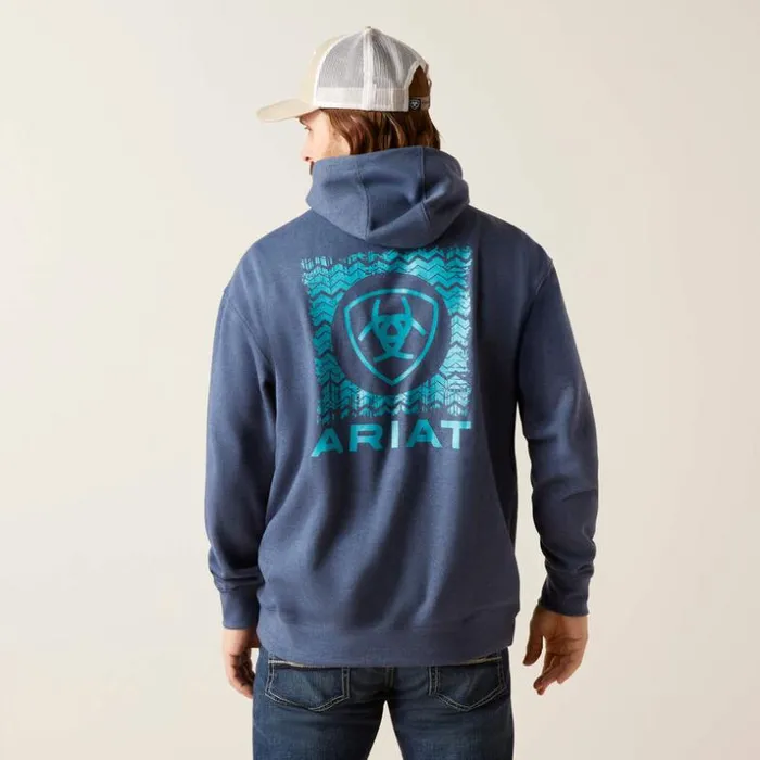 Sweatshirts and Hoodies Men Ariat V Waves Hoodie Deep Space