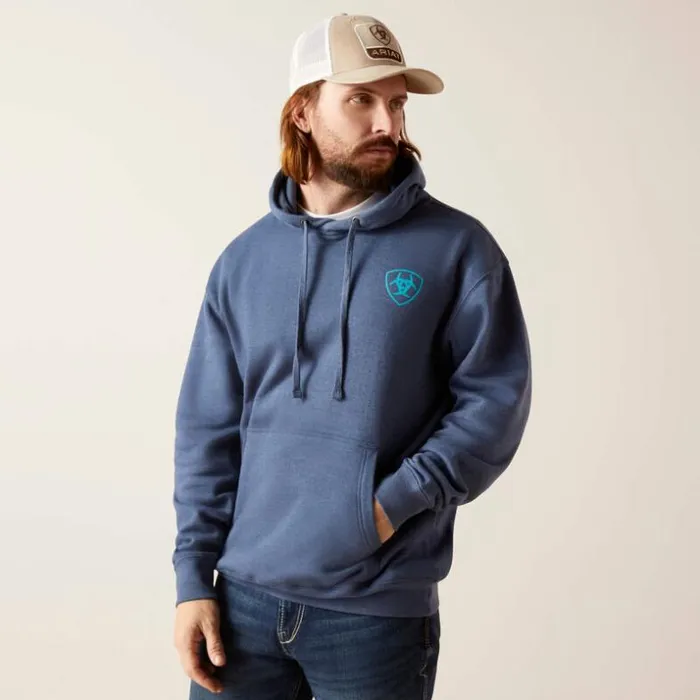 Sweatshirts and Hoodies Men Ariat V Waves Hoodie Deep Space