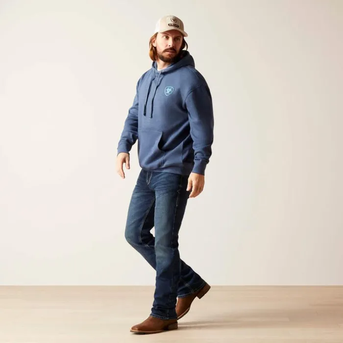 Sweatshirts and Hoodies Men Ariat V Waves Hoodie Deep Space
