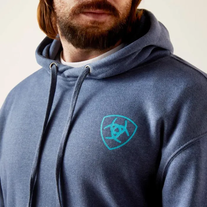 Sweatshirts and Hoodies Men Ariat V Waves Hoodie Deep Space