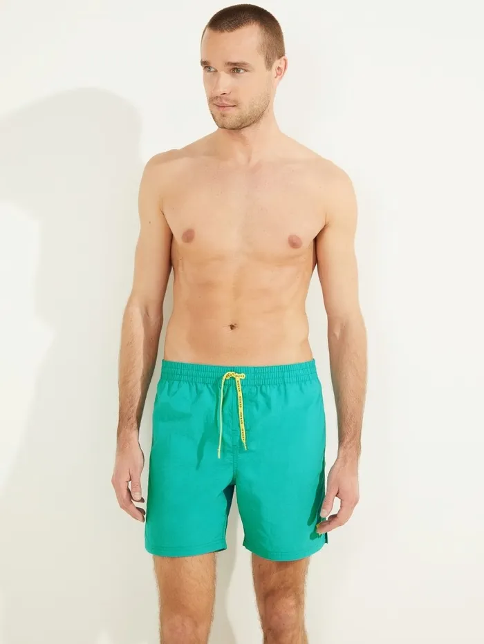 Swim Men Nylon Swim Trunks Vibrant Blue GUESS