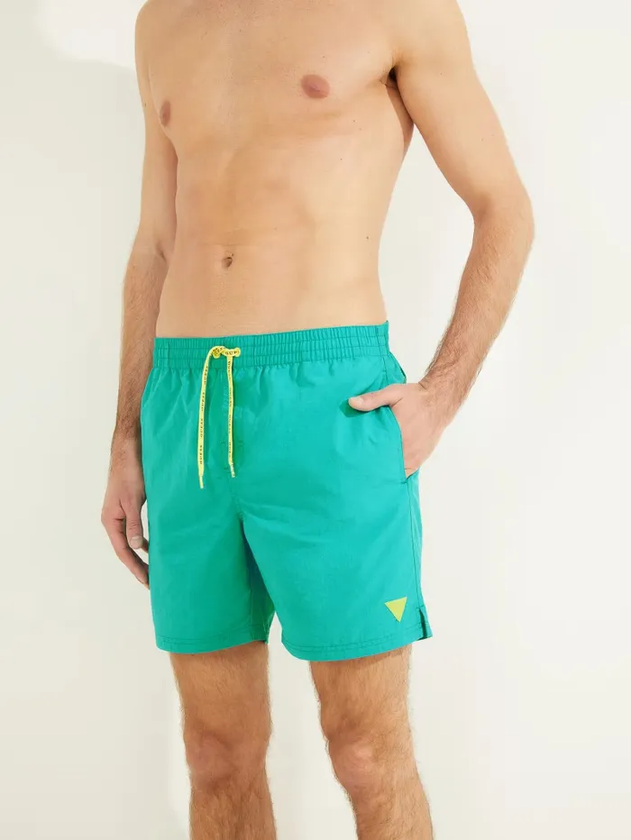 Swim Men Nylon Swim Trunks Vibrant Blue GUESS Swim Men Nylon Swim Trunks Vibrant Blue GUESS