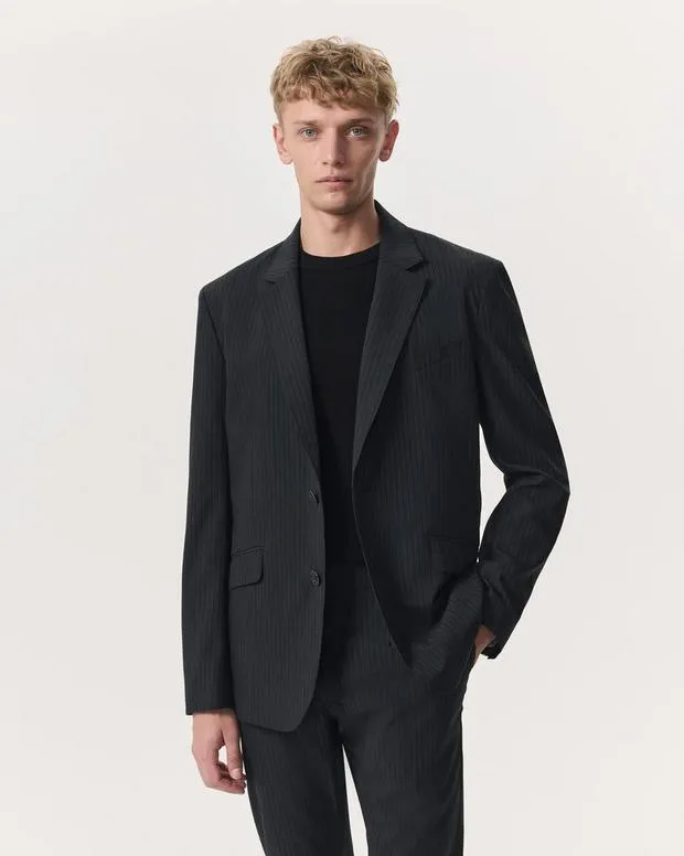 TShirts and HenleysShirts Butler Pinstripe Italian Virgin WoolBlend Blazer Black 8211 rag and bone Men TShirts and HenleysShirts Butler Pinstripe Italian Virgin WoolBlend Blazer Black 8211 rag and bone Men