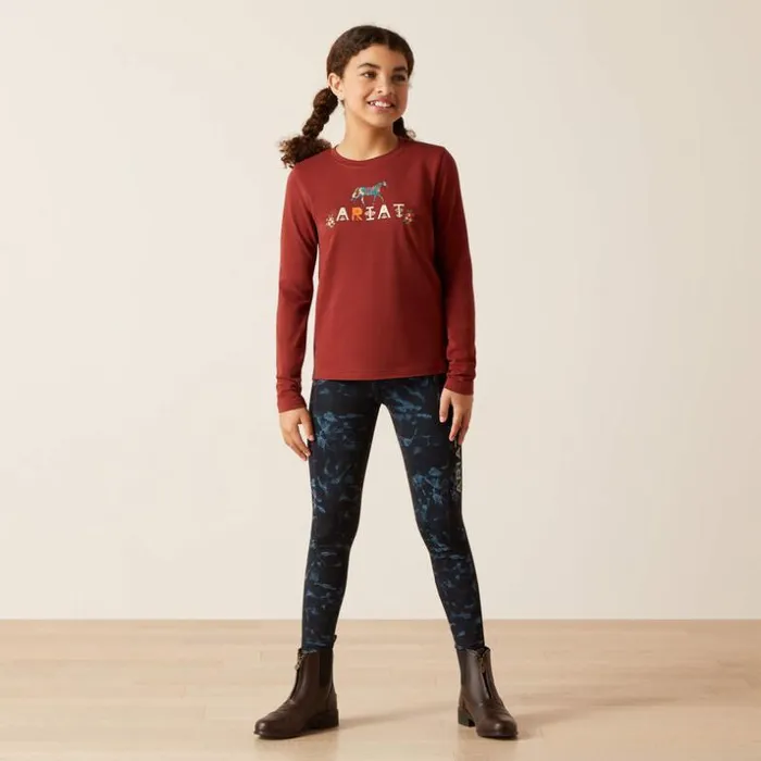 TShirts and Polos Kids Ariat Blossom Pony TShirt Fired Brick TShirts and Polos Kids Ariat Blossom Pony TShirt Fired Brick