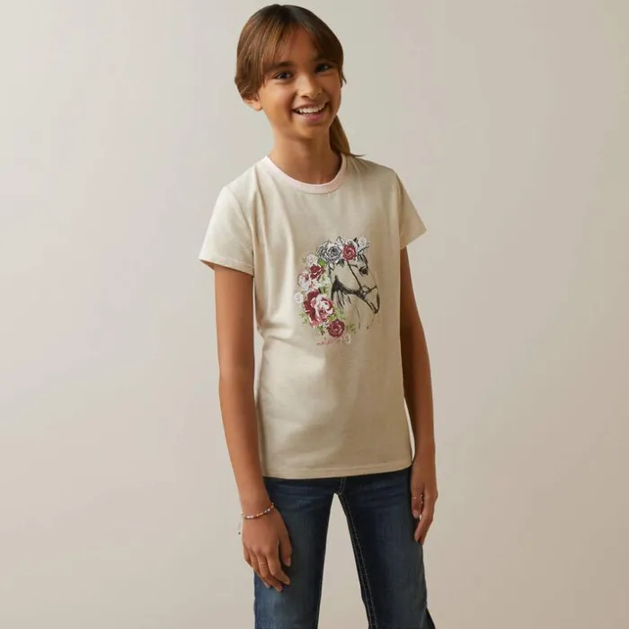 TShirts and Polos Kids Ariat Flora TShirt Oatmeal Heather