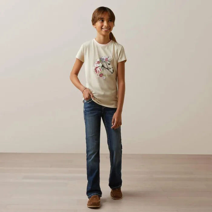 TShirts and Polos Kids Ariat Flora TShirt Oatmeal Heather TShirts and Polos Kids Ariat Flora TShirt Oatmeal Heather