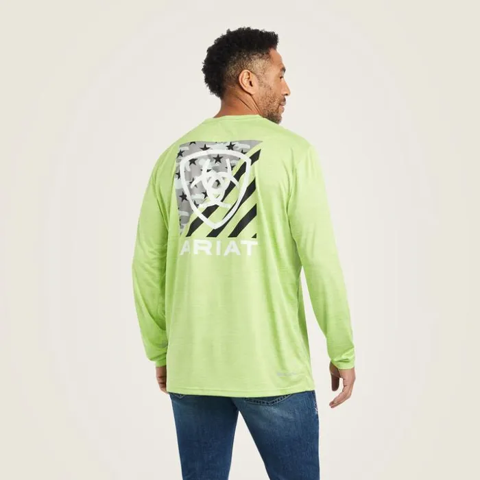 TShirts and Polos Men Ariat Charger Americana TShirt Green Heather