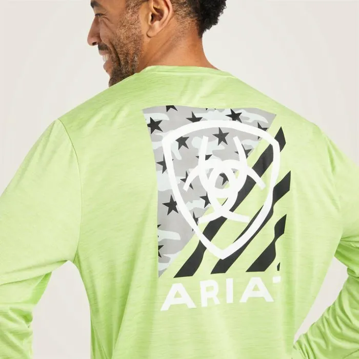 TShirts and Polos Men Ariat Charger Americana TShirt Green Heather TShirts and Polos Men Ariat Charger Americana TShirt Green Heather