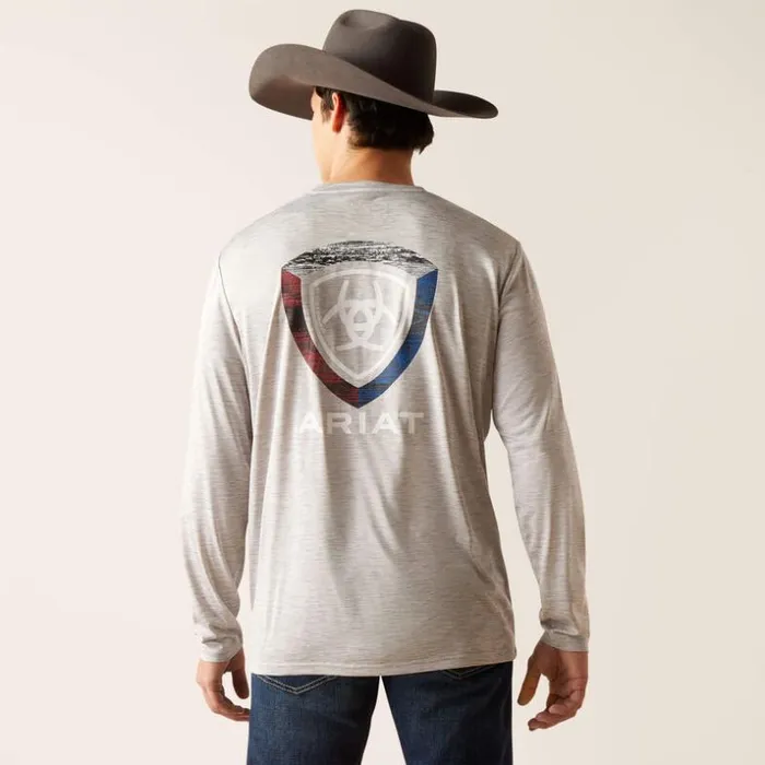 TShirts and Polos Men Ariat Charger Woodgrain Shield TShirt Grey Heather TShirts and Polos Men Ariat Charger Woodgrain Shield TShirt Grey Heather