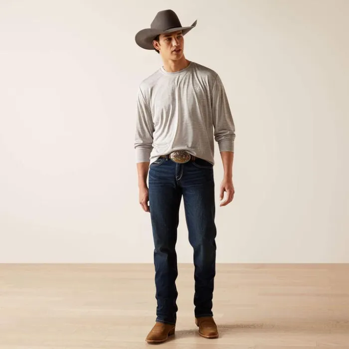 TShirts and Polos Men Ariat Charger Woodgrain Shield TShirt Grey Heather TShirts and Polos Men Ariat Charger Woodgrain Shield TShirt Grey Heather