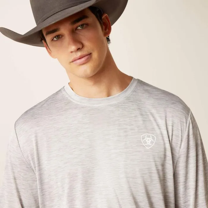 TShirts and Polos Men Ariat Charger Woodgrain Shield TShirt Grey Heather TShirts and Polos Men Ariat Charger Woodgrain Shield TShirt Grey Heather