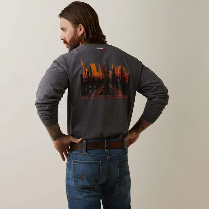 TShirts and Polos Men Ariat FR Air Refinery Row Graphic Henley Top Charcoal Heather TShirts and Polos Men Ariat FR Air Refinery Row Graphic Henley Top Charcoal Heather