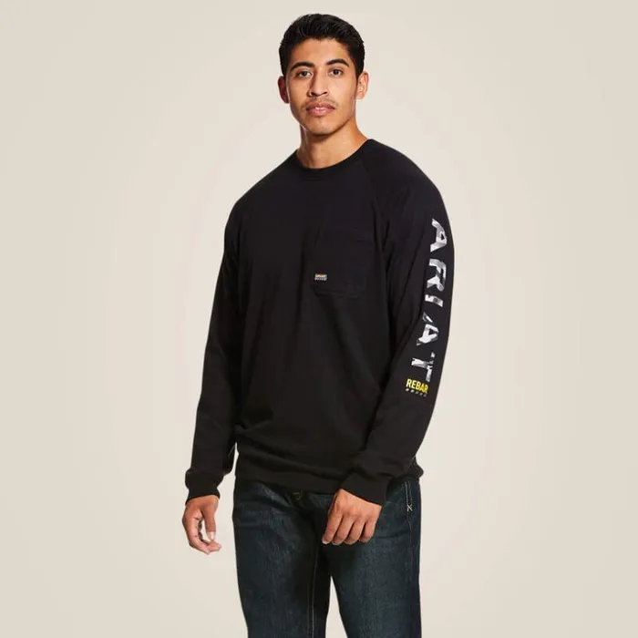 TShirts and Polos Men Ariat Rebar Cotton Strong Graphic Black