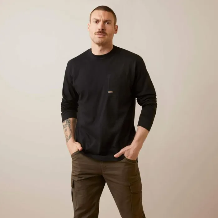 TShirts and Polos Men Ariat Rebar Cotton Strong Union City Black TShirts and Polos Men Ariat Rebar Cotton Strong Union City Black