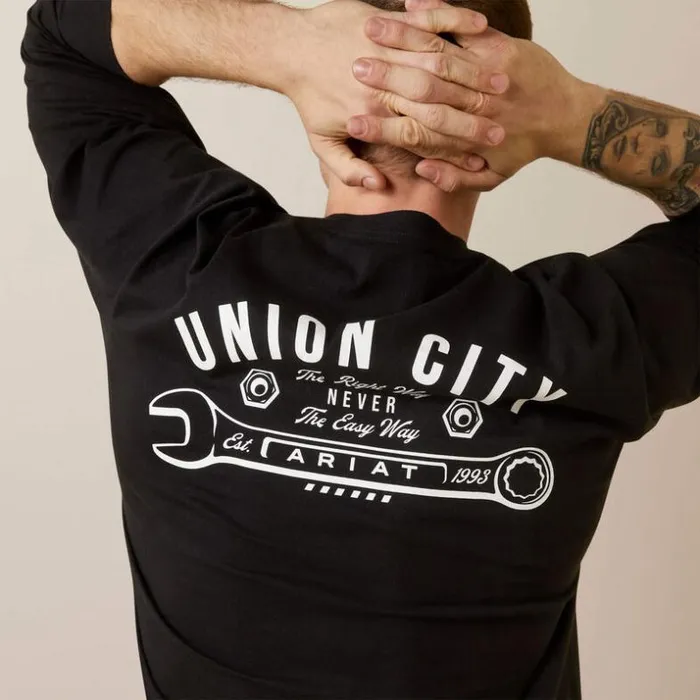 TShirts and Polos Men Ariat Rebar Cotton Strong Union City Black TShirts and Polos Men Ariat Rebar Cotton Strong Union City Black