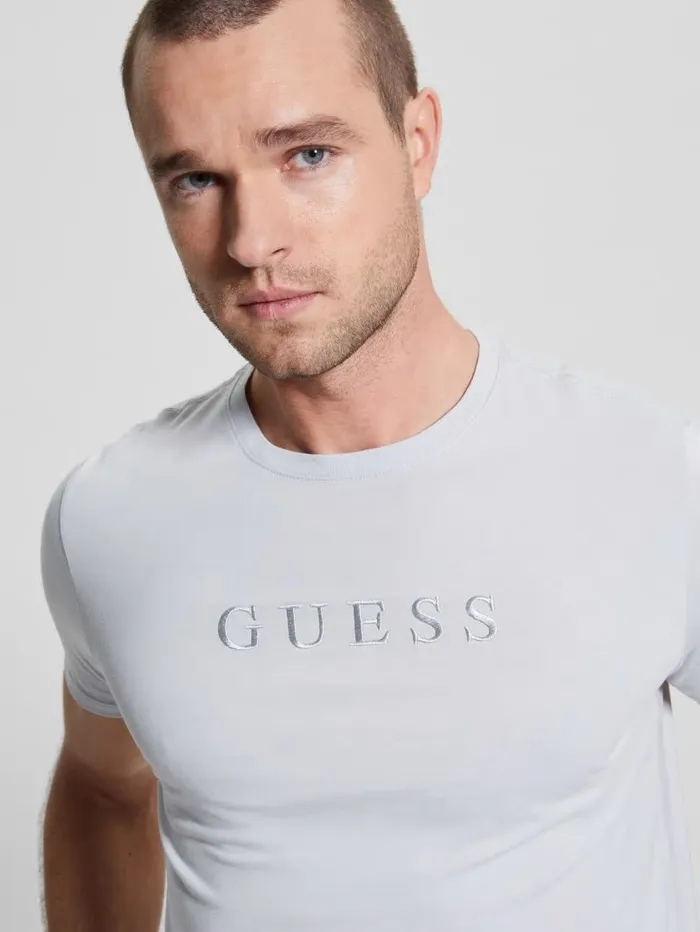 TShirts and Tanks GUESS Men Embroidered Logo Tee Grey Pearl