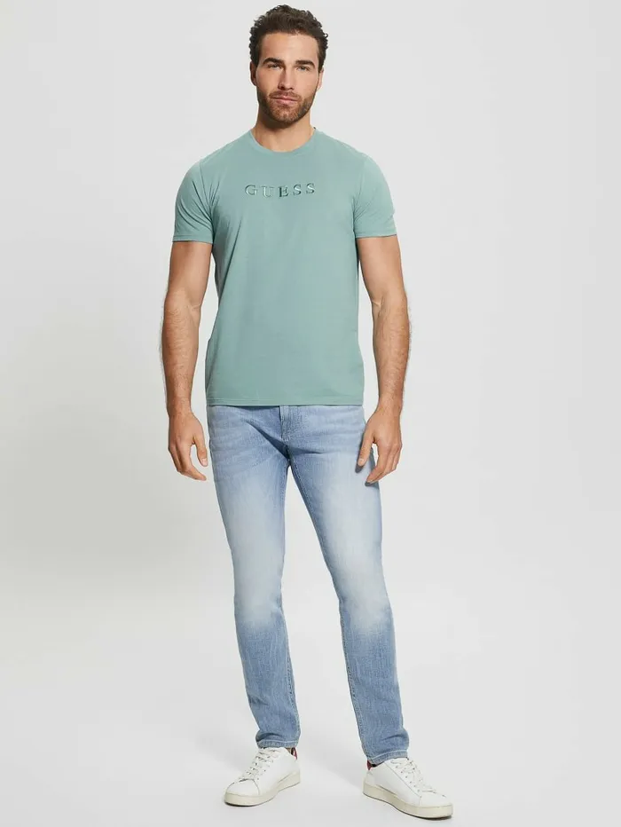 TShirts and Tanks GUESS Men Embroidered Logo Tee Honest Blue