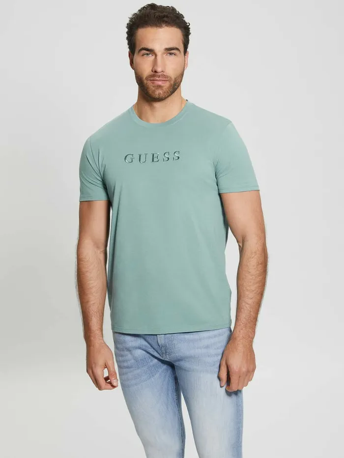 TShirts and Tanks GUESS Men Embroidered Logo Tee Honest Blue