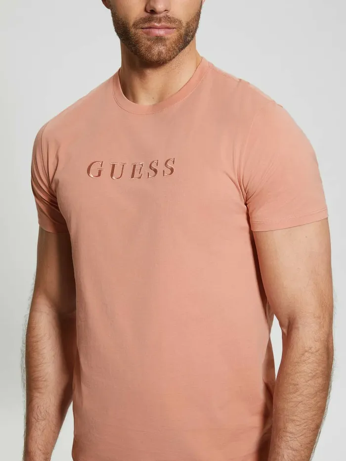 TShirts and Tanks GUESS Men Embroidered Logo Tee Satin Rose