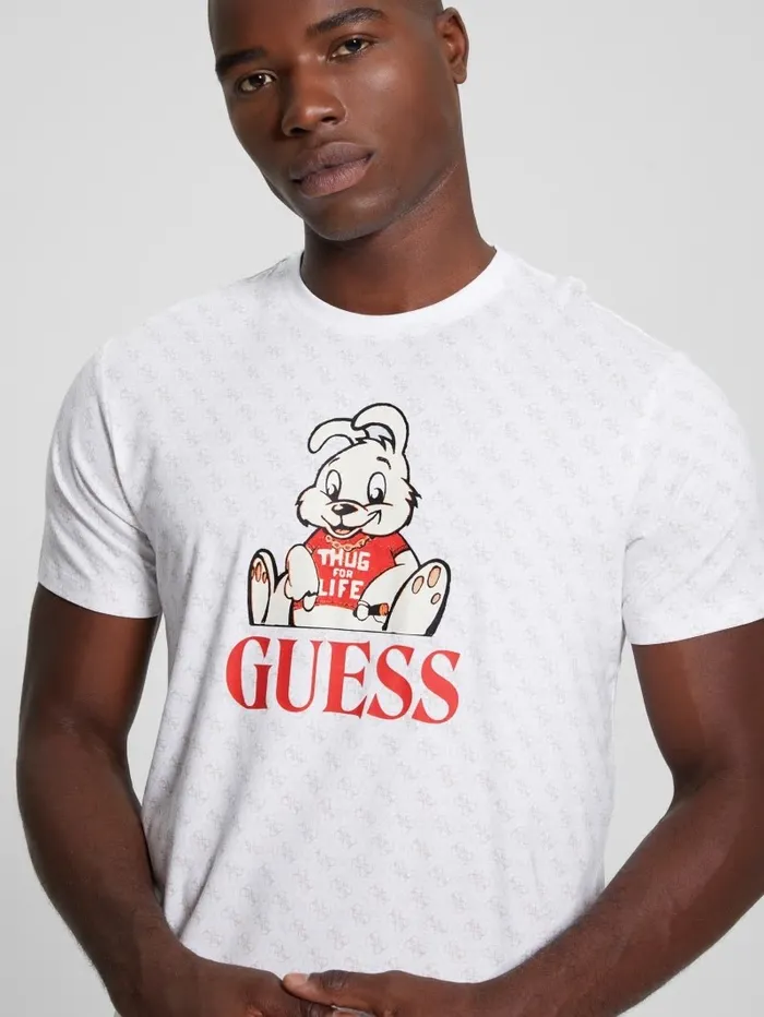 TShirts and Tanks GUESS Men Graphic Crewneck Tee 4g Aop Pure White