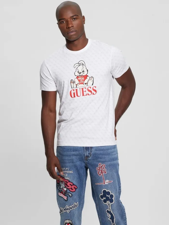 TShirts and Tanks GUESS Men Graphic Crewneck Tee 4g Aop Pure White TShirts and Tanks GUESS Men Graphic Crewneck Tee 4g Aop Pure White