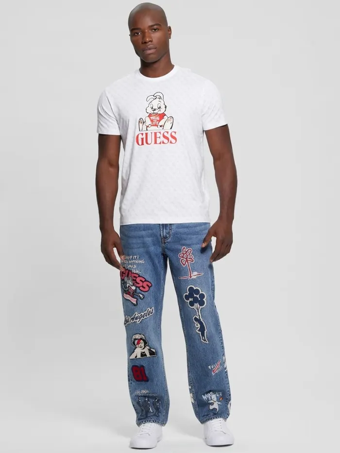TShirts and Tanks GUESS Men Graphic Crewneck Tee 4g Aop Pure White TShirts and Tanks GUESS Men Graphic Crewneck Tee 4g Aop Pure White