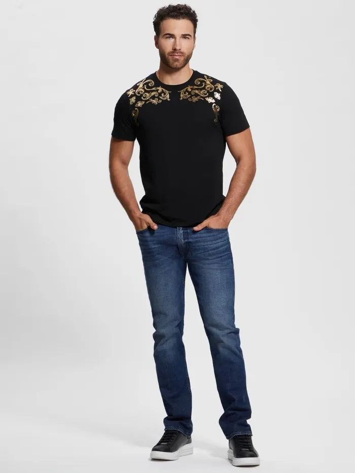 TShirts and Tanks Men Eco Metallic Baroque Tee Black GUESS TShirts and Tanks Men Eco Metallic Baroque Tee Black GUESS