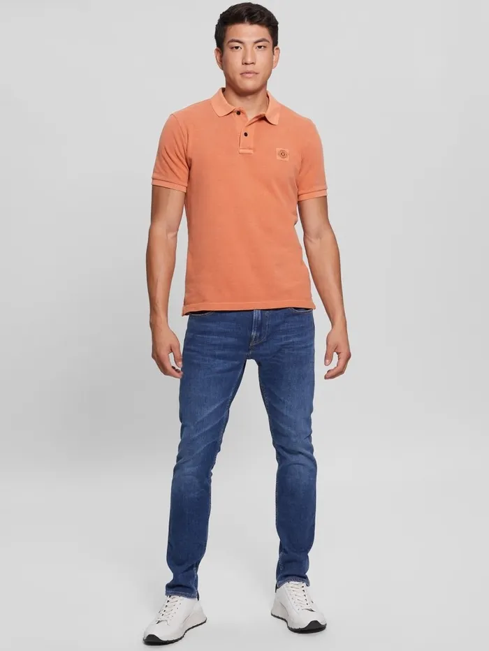 TShirts and Tanks Men Washed Polo Island Sunset GUESS