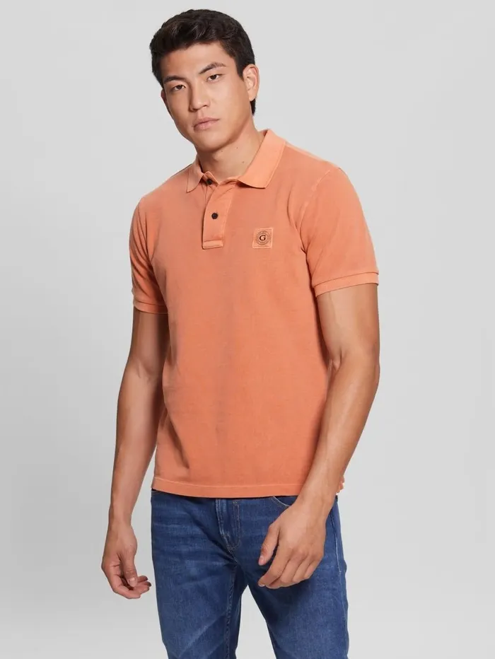 TShirts and Tanks Men Washed Polo Island Sunset GUESS