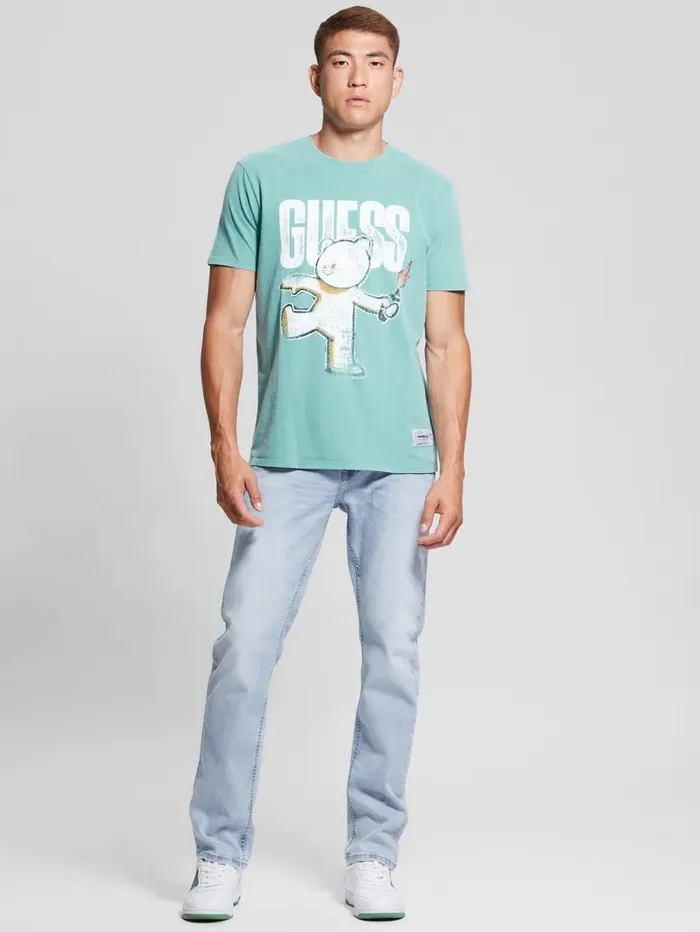TShirts and Tanks Teddy Bear Graphic Tee Aqua Tile Multi GUESS Men TShirts and Tanks Teddy Bear Graphic Tee Aqua Tile Multi GUESS Men
