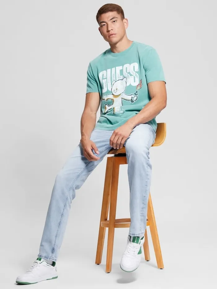 TShirts and Tanks Teddy Bear Graphic Tee Aqua Tile Multi GUESS Men TShirts and Tanks Teddy Bear Graphic Tee Aqua Tile Multi GUESS Men